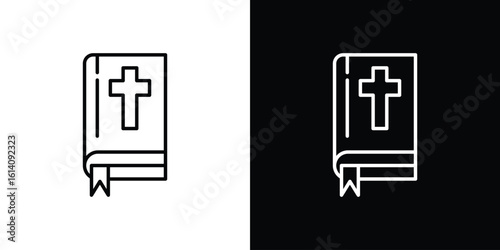 Bible icon. Simple flat symbol. Perfect Black outline pictogram illustration