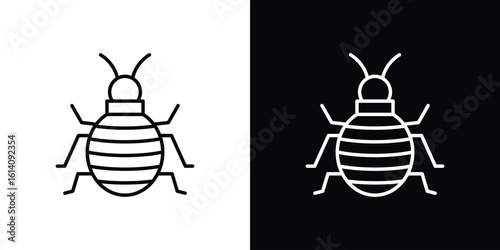 Bedbug icon. Simple flat symbol. Perfect Black outline pictogram illustration