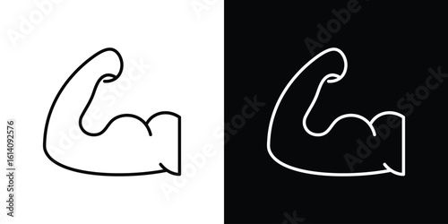 Arm icon. Simple flat symbol. Perfect Black outline pictogram illustration