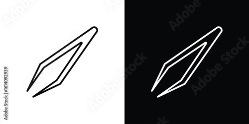 Eyebrow tweezers icon. Simple flat symbol. Perfect Black outline pictogram illustration