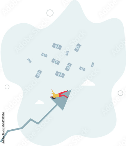 Easy money, passive income earn money while sleeping, get rich quick or success investment,human life.