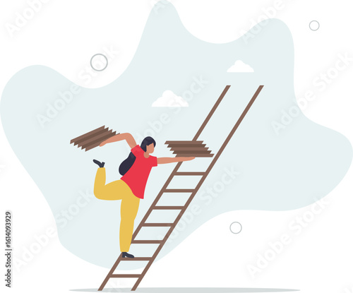 Build ladder of success, develop stair to improve opportunity, career path or job achievement,human life.