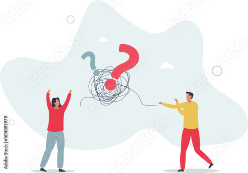 Communication problem, misunderstanding or confusion, mess or chaos communicate,human life.