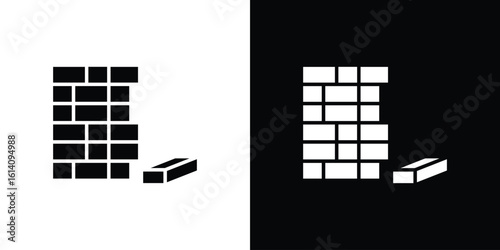 Wooden block icon symbol for Apps and Branding.