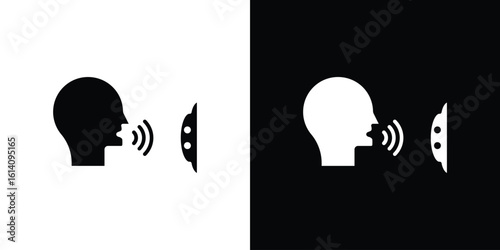 Voice control icon symbol for Apps and Branding.