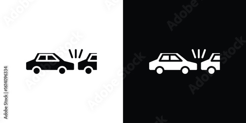 Rear end collision icon symbol for Apps and Branding.