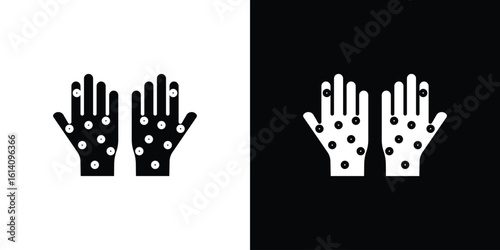 Rash hand icon symbol for Apps and Branding.