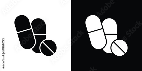 Pills icon symbol for Apps and Branding.