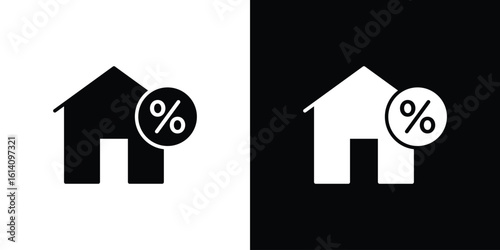 Mortgage rate icon symbol for Apps and Branding.