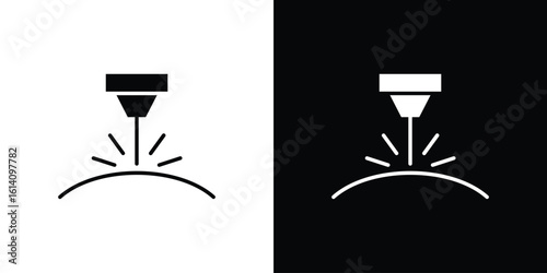 Laser machine icon symbol for Apps and Branding.