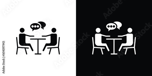 Job interview icon symbol for Apps and Branding.