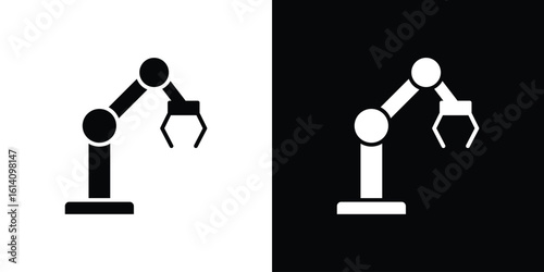 Industrial robot icon symbol for Apps and Branding.