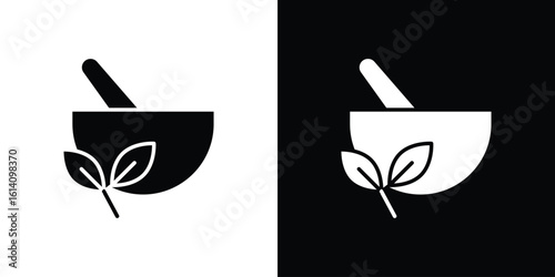 Herbal medicine icon symbol for Apps and Branding.