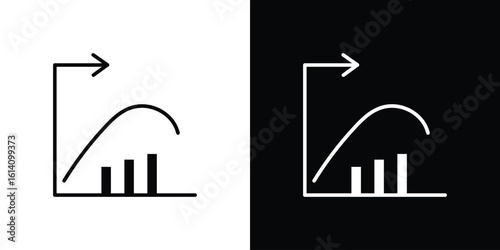 Diminishing returns icon symbol for Apps and Branding.