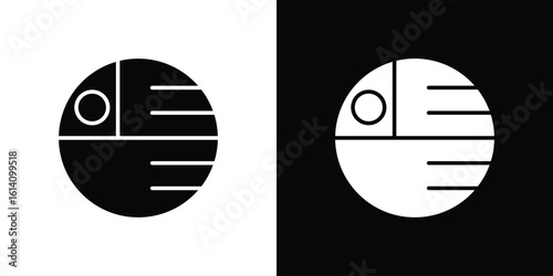 Death star icon symbol for Apps and Branding.