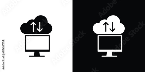 Cloud computing icon symbol for Apps and Branding.