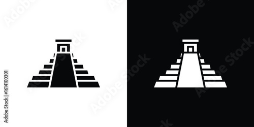 Chichen Itza icon symbol for Apps and Branding.