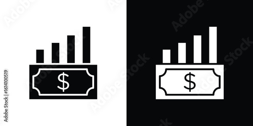 capital gain icon symbol for Apps and Branding.