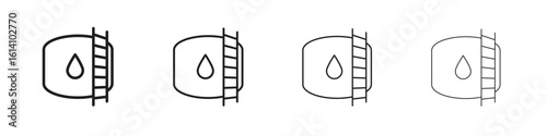 Water tank icon set, Illustration, Black
