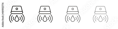 Water sensor icon set, Illustration, Black