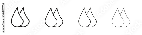 Water drop icon set, Illustration, Black