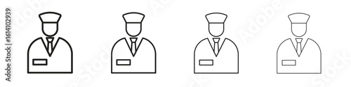 Valet icon set, Illustration, Black