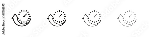 Uptime and downtime icon set, Illustration, Black