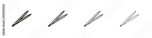 Toothpick icon set, Illustration, Black