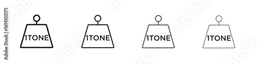 Tonne icon set, Illustration, Black