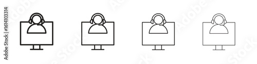Tech support icon set, Illustration, Black