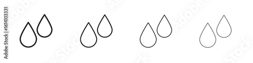 Tear drop icon set, Illustration, Black