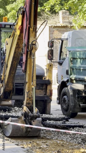 Excavator Bucket Urban Construction Site Work