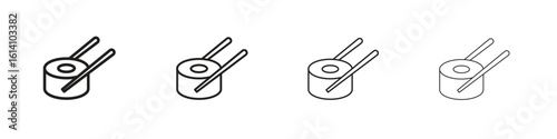 Sushi icon set, Illustration, Black