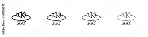 Surround sound icon set, Illustration, Black