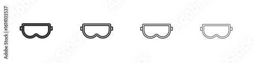 Snow Goggle icon set, Illustration, Black