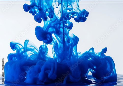 Methylene Blue Dissolving in Water Close-Up