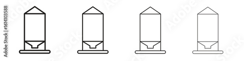 Silo icon set, Illustration, Black