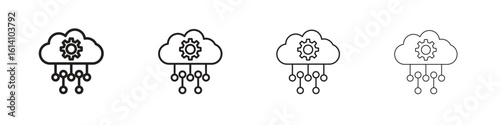 SaaS icon set, Illustration, Black