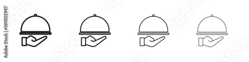 Restaurant Tray icon set, Illustration, Black