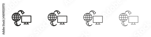 Remote Access icon set, Illustration, Black