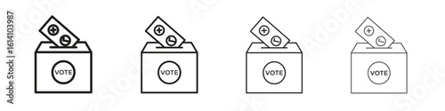 Referendum icon set, Illustration, Black