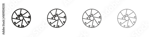 Perpetual motion icon set, Illustration, Black