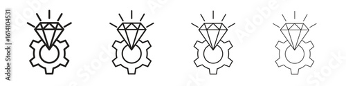 Operational excellence icon set, Illustration, Black