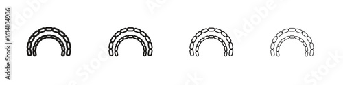 Lingual braces icon set, Illustration, Black