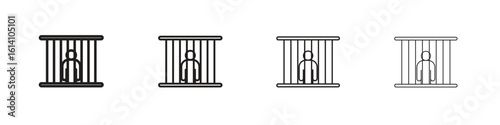 Jail icon set, Illustration, Black