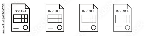 Invoice icon set, Illustration, Black
