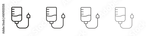 Intravenous icon set, Illustration, Black