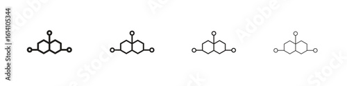 Hormones icon set, Illustration, Black