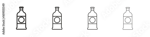 Gin icon set, Illustration, Black