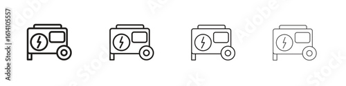 Generator icon set, Illustration, Black